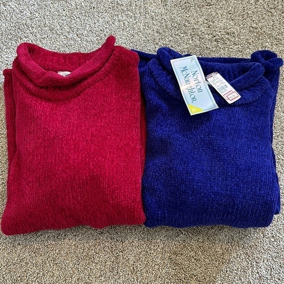 2 NWT Norton McNaighton pull over sweater size M long sleeve slouchy turtleneck - Picture 10 of 10